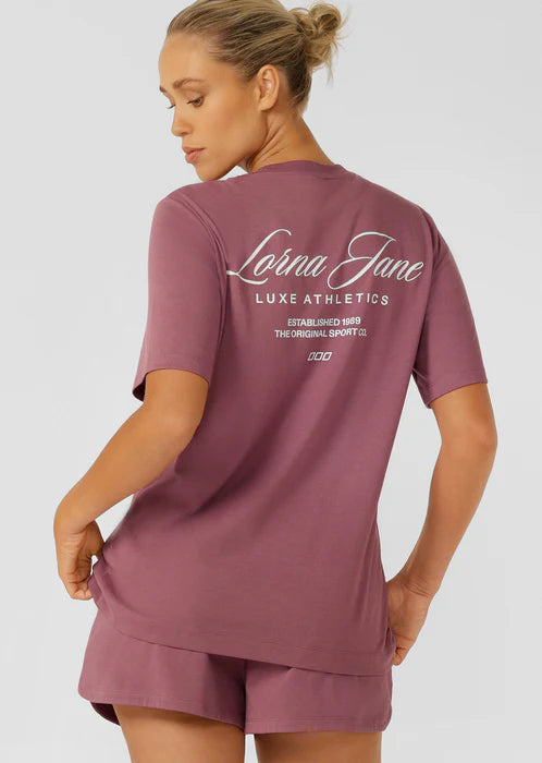 Luxe Athletic Relaxed T-Shirt - Renaissance Rose - $99 T-SHIRT & SHORT SET