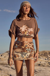 Volcano Goddess Mini Skirt - Coconut