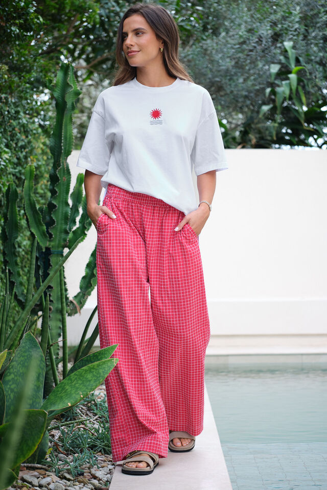The Lounge Pant - Red White Check