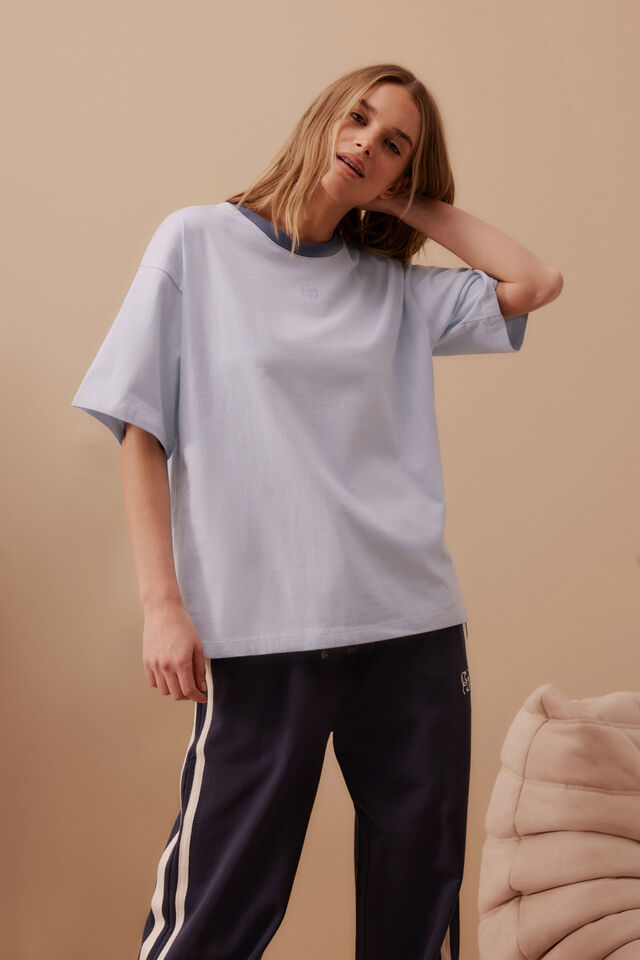 Ringer Tee - Chalk Blue/Moonlight