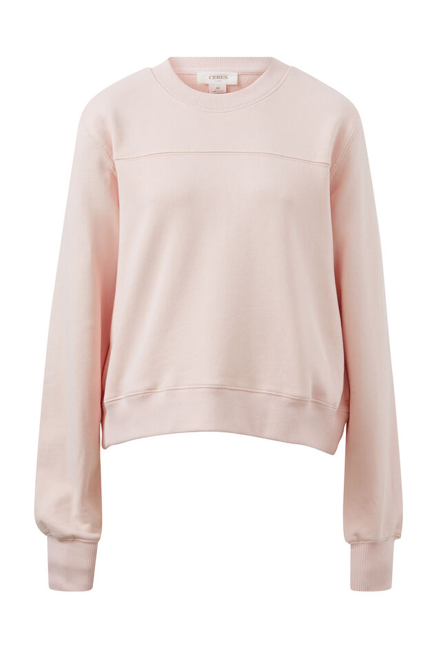 Alba Seamed Fleece Top - Shell Pink