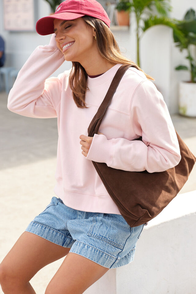 Alba Seamed Fleece Top - Shell Pink