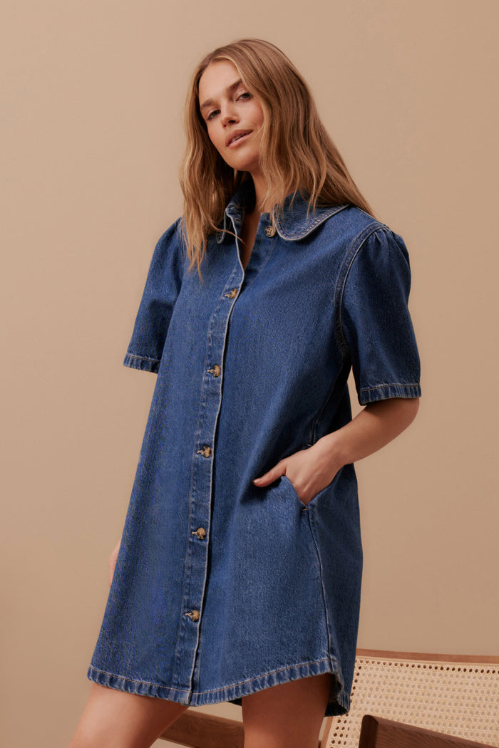 Sienna Denim Dress - Fresh Indigo