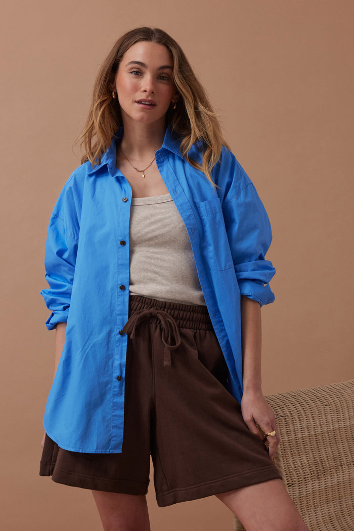 Lulu Reverse Panel Short - Chocolate