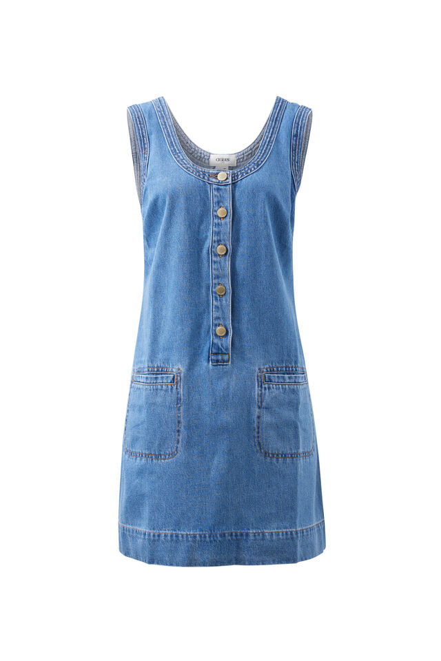 Sunny Denim Tank Dress - Vintage Blue