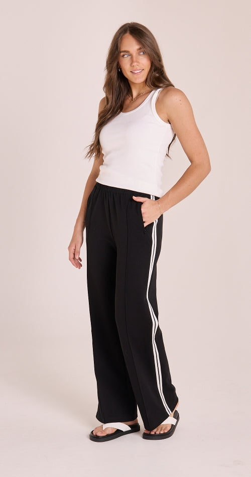 Noah Wide Pant - Black Stripe