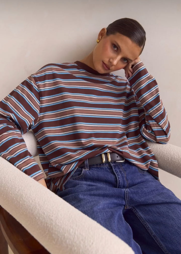 Bonnie Brown Stripe Top