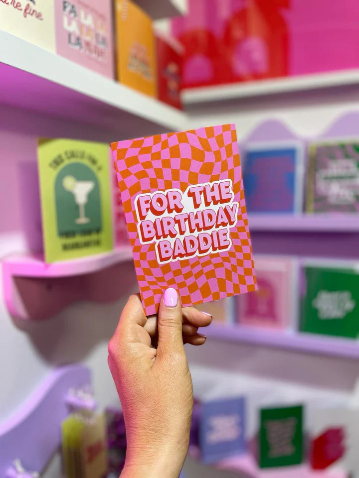 For the Birthday Baddie - Pink and Orange Birthday Card