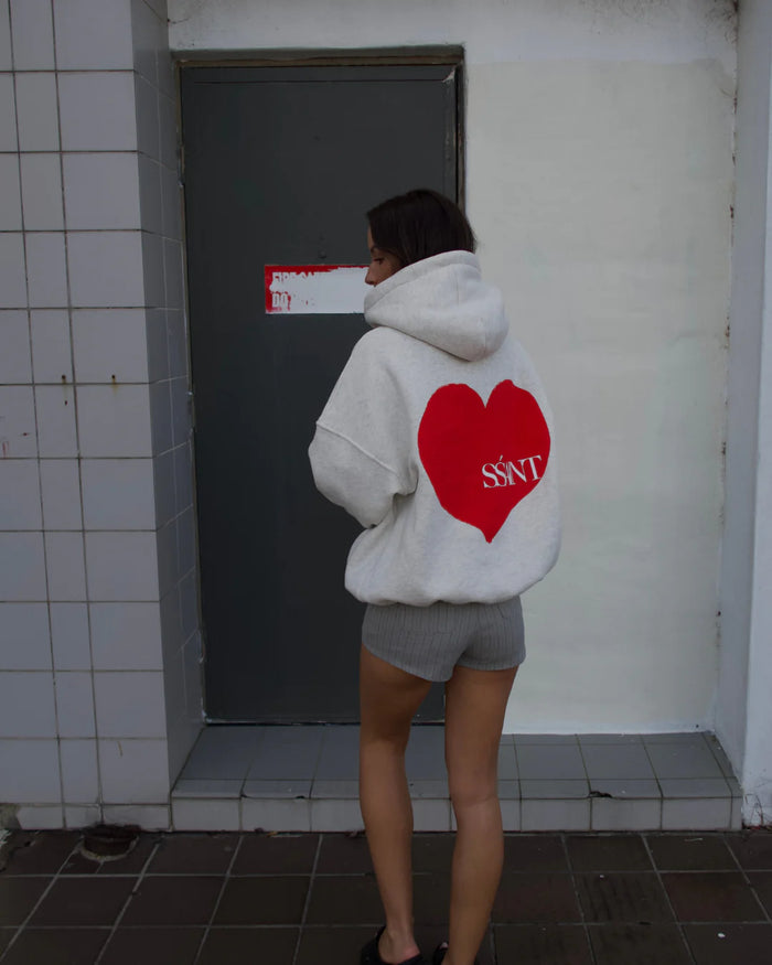 Grey Heart Hoodie