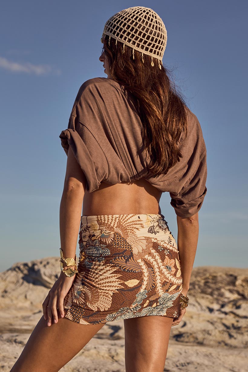 Volcano Goddess Mini Skirt - Coconut