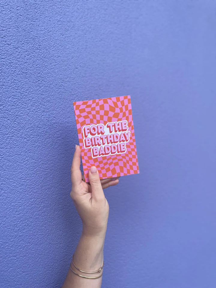 For the Birthday Baddie - Pink and Orange Birthday Card