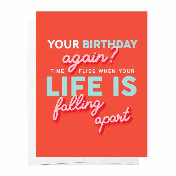 Time Flies - Orange Birthday Card