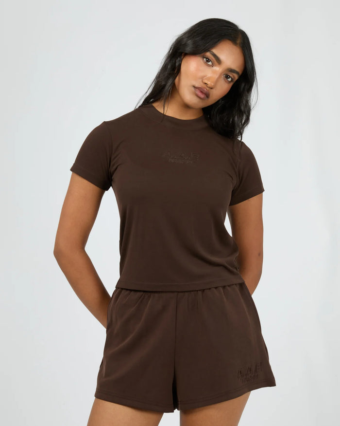 Luxe Active Tee - Brown