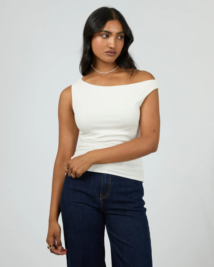 Kylie Off Shoulder Top - Vintage White