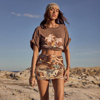 Volcano Goddess Mini Skirt - Coconut