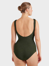 Coverage Celine Swim With Tonal Hoops - Metallic Khaki