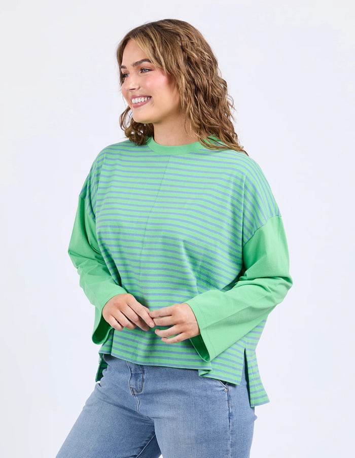 Kova Sweat - Dusk Blue And Green Stripe