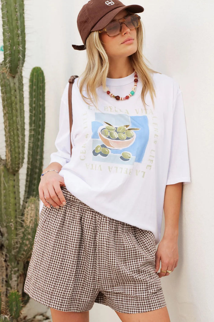 Mila Short - Choc Gingham