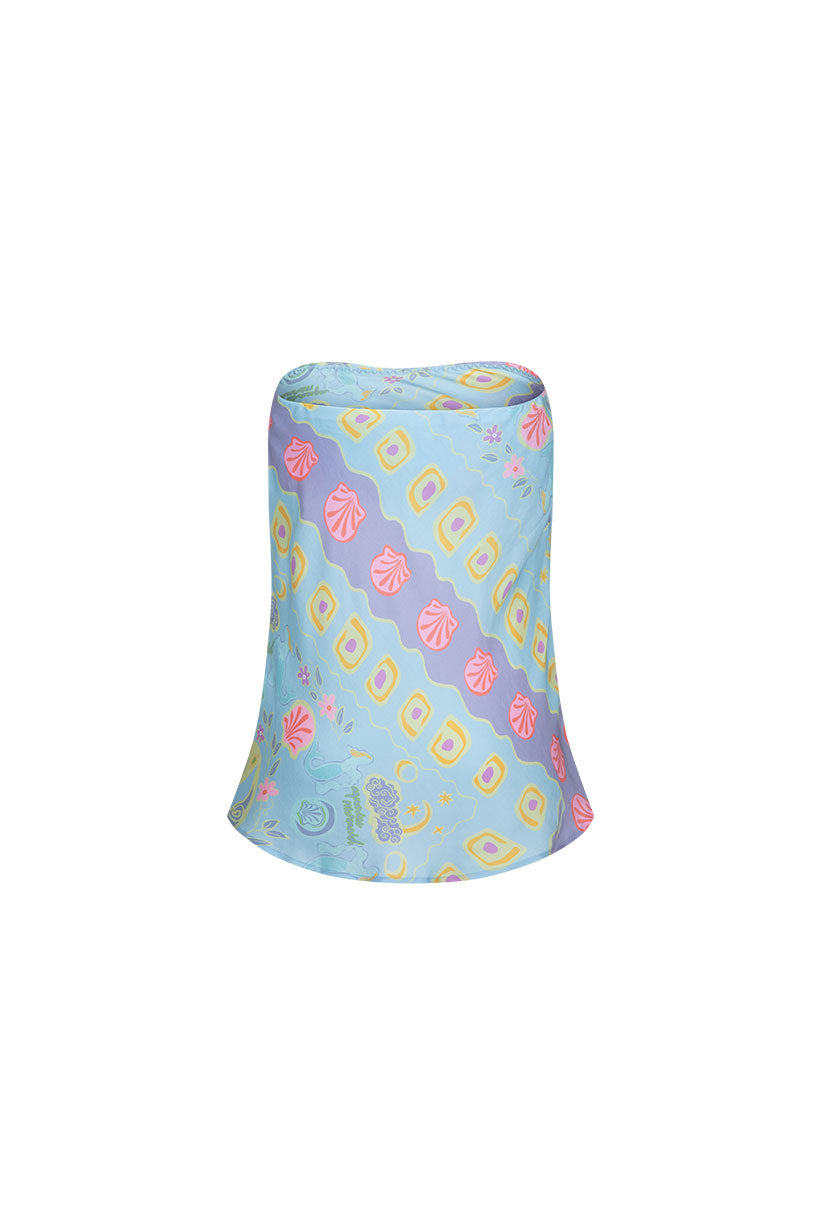 Spell Aquarius Strapless Top - Sky Blue