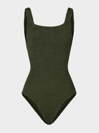Coverage Square Neck Swim - Metallic Khaki