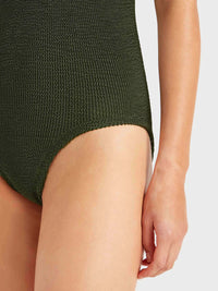 Coverage Square Neck Swim - Metallic Khaki