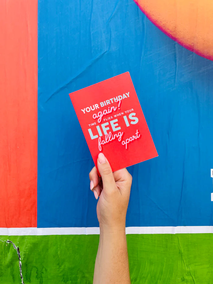 Time Flies - Orange Birthday Card