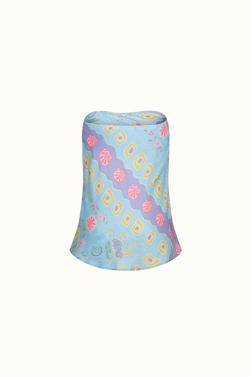 Spell Aquarius Strapless Top - Sky Blue