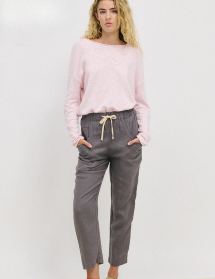 Luxe Linen Pants - Grey