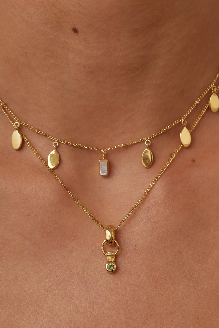 Petal Moonstone Gold Necklace