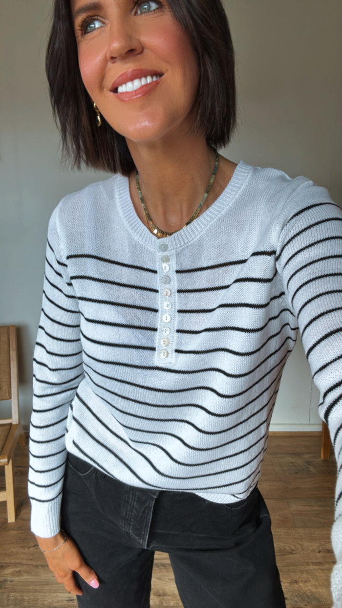 Gia Stripe Knit - Black Stripe
