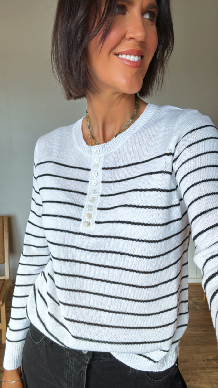 Gia Stripe Knit - Black Stripe