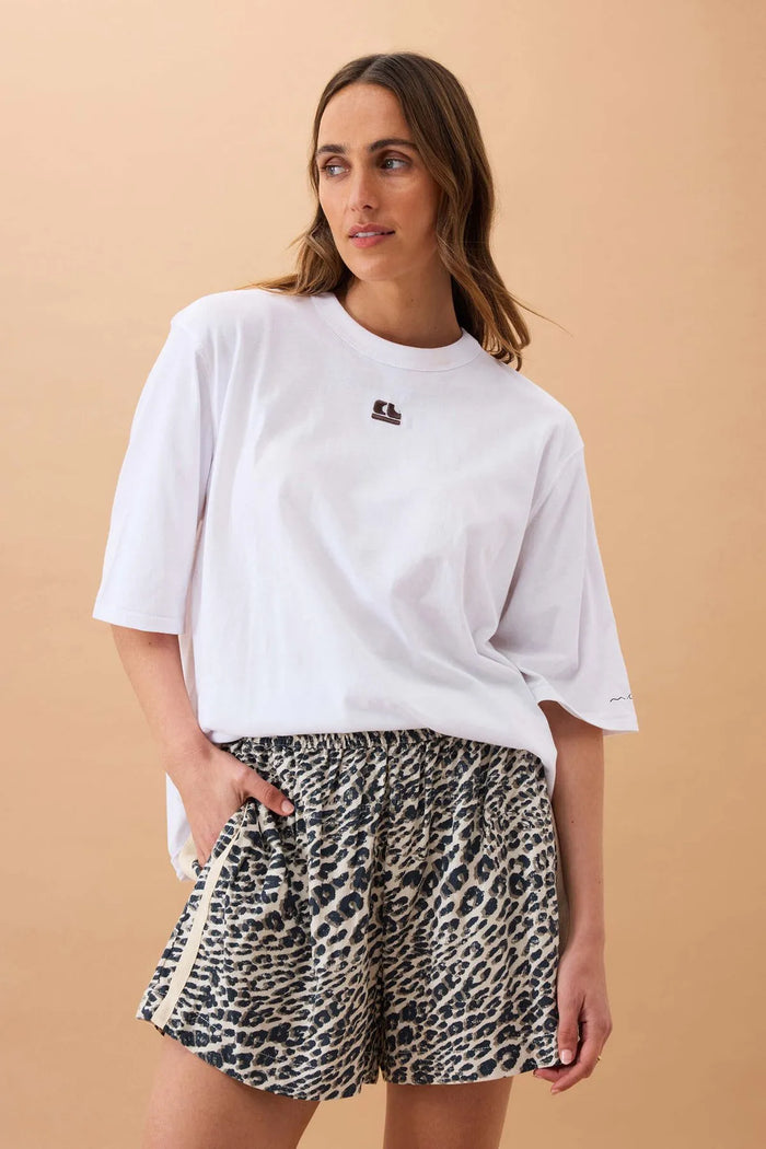 Mila Short - Leopard Linen Blend