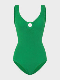 Coverage Celine Swim With Tonal Hoops - Emerald