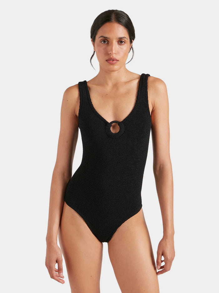 Coverage Celine Swim Tonal Covered Hoops - Black