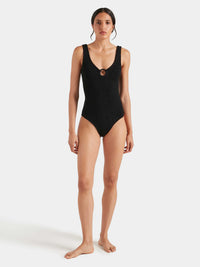 Coverage Celine Swim Tonal Covered Hoops - Black