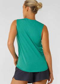 Lotus Muscle Tank - Jewel Jade Green