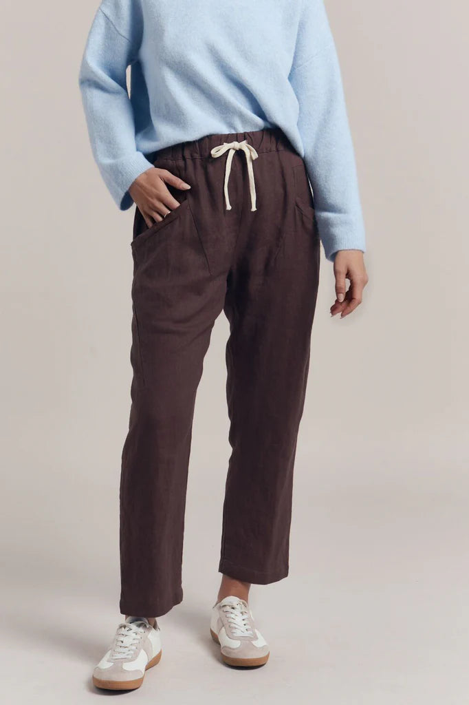 Luxe Linen Pants - Chocolate
