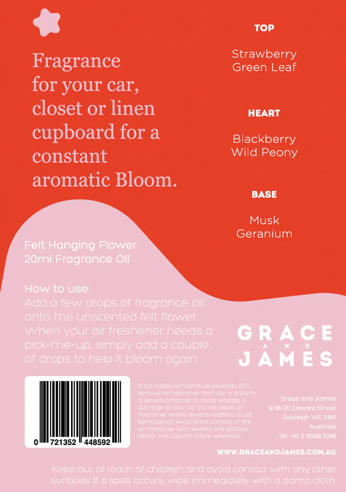 Bloom Collection - Wild Rose & Blackberry - Felt Air Freshener