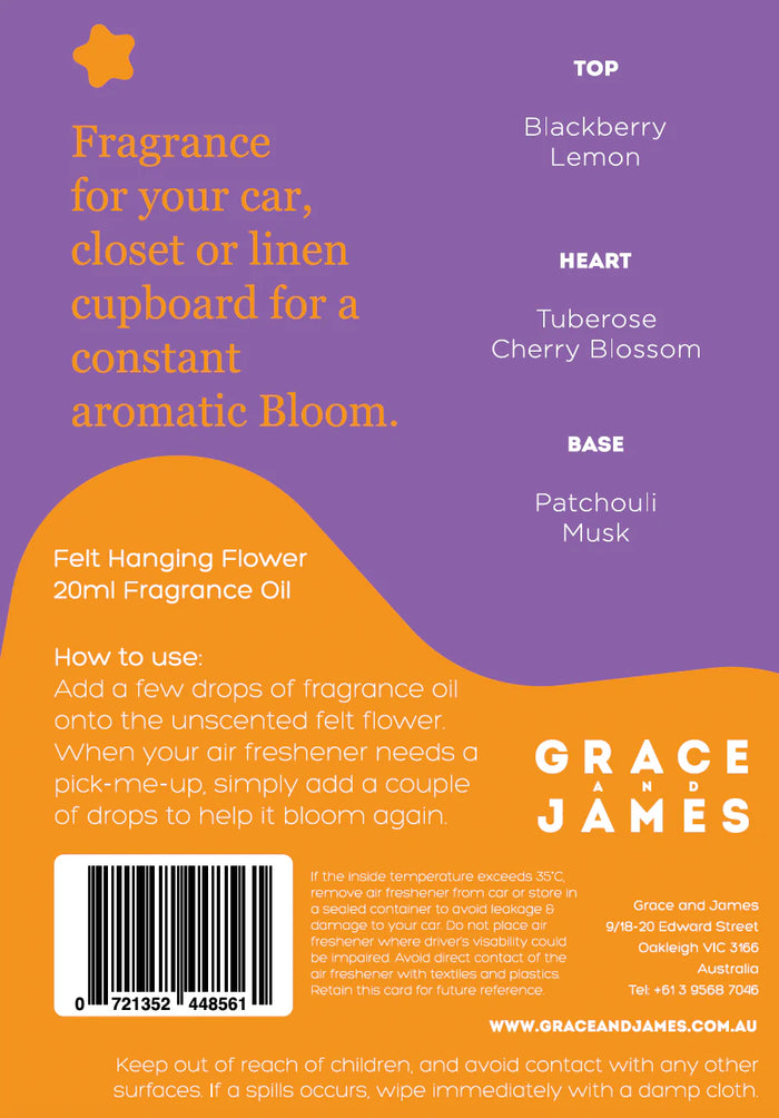 Bloom Collection - Tigerlily & Jasmine - Felt Air Freshener