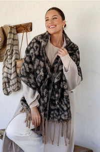Leopard Scarf With Tassels