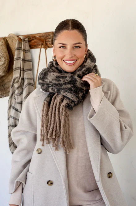 Leopard Scarf With Tassels