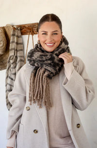 Leopard Scarf With Tassels