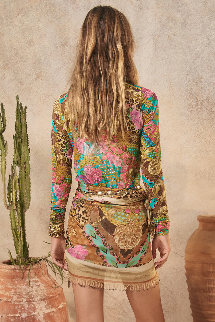 Lovers & Dreamers Mesh Long Sleeve Top - Cosmos Pink