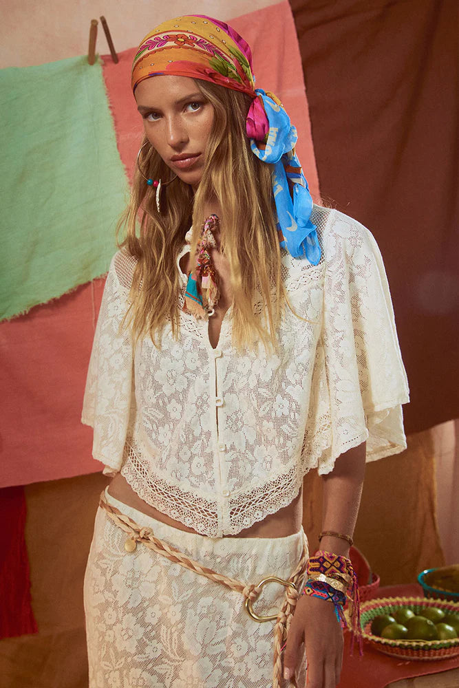 Free Love Lace Crop - Vintage Cream