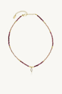 Theia Tourmaline & Sunstone Gold Beaded Necklace