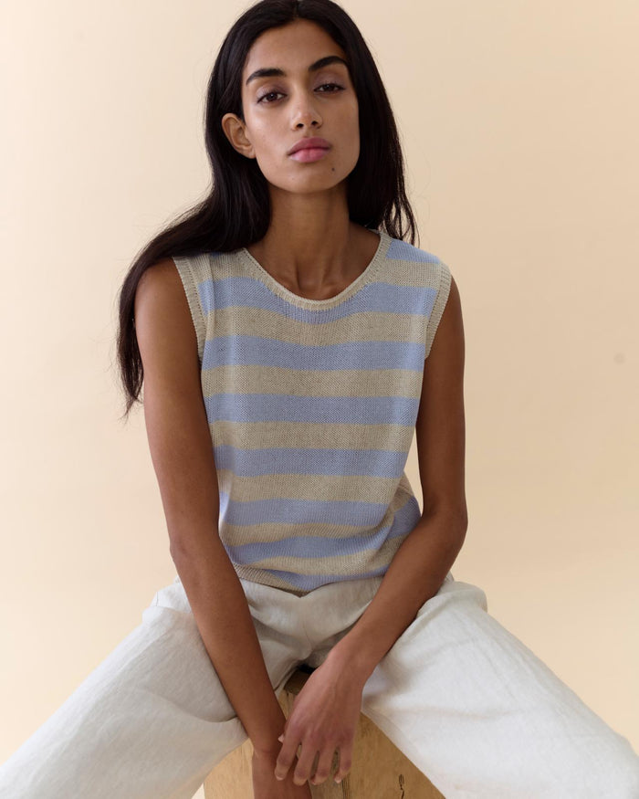 Stripe Sia Tank – Blue Stripe
