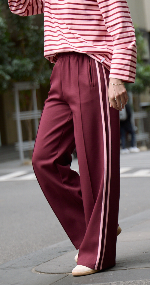 Noah Wide Pant - Plum Pink Stripe