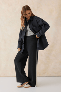 Denim Side Pocket Shacket - Washed Black - Sare StoreCeres LifeJacket