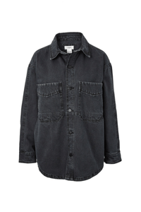 Denim Side Pocket Shacket - Washed Black - Sare StoreCeres LifeJacket