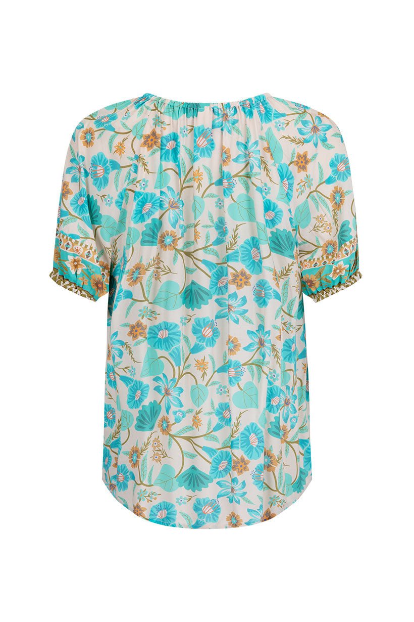Goldie Short Sleeve Blouse - Lagoon - Sare StoreSPELLBlouse